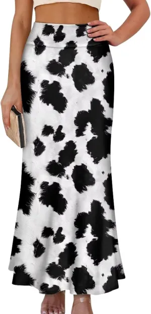 2024 Womens High Waist Maxi Long Skirts Sexy for Ladies Spring Summer Casual Formal Work Skirt Plus Size S-2XL