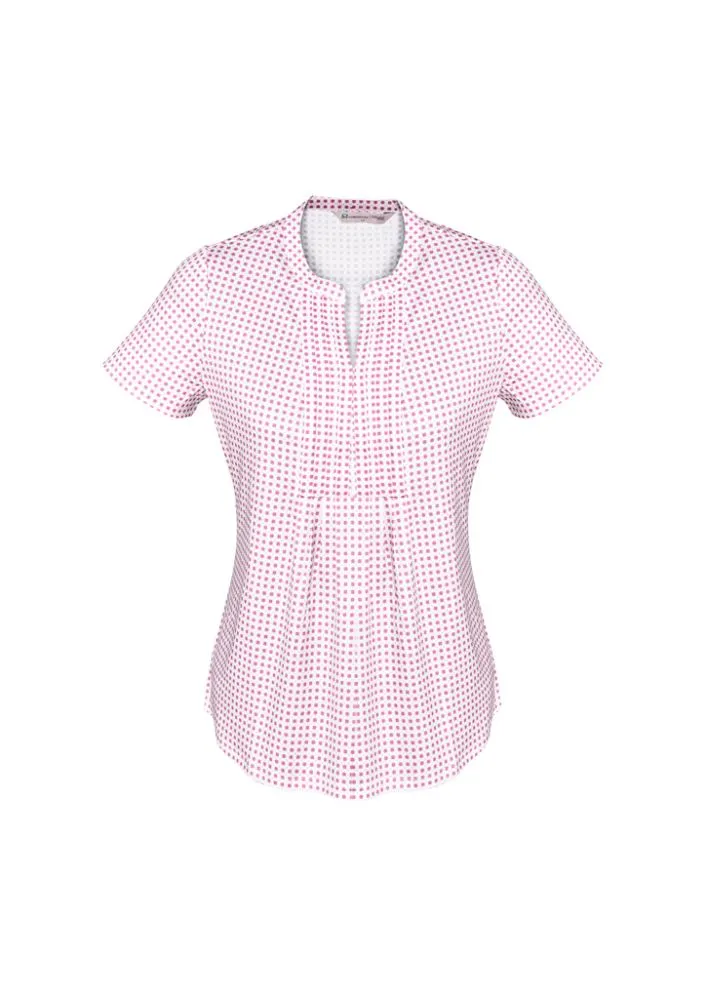 Advatex Ladies Sandy Linear Pleat Knit Top - Melon - 18 - Biz Collection