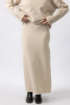'Aria' Knit Skirt - Light Beige