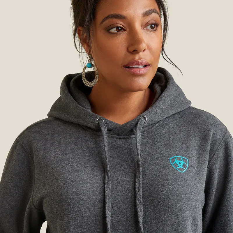 Ariat Women's Ariat Logo Hoodie, Charcoal Heather