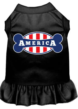 Bonely In America Screen Print Dress Black Xl