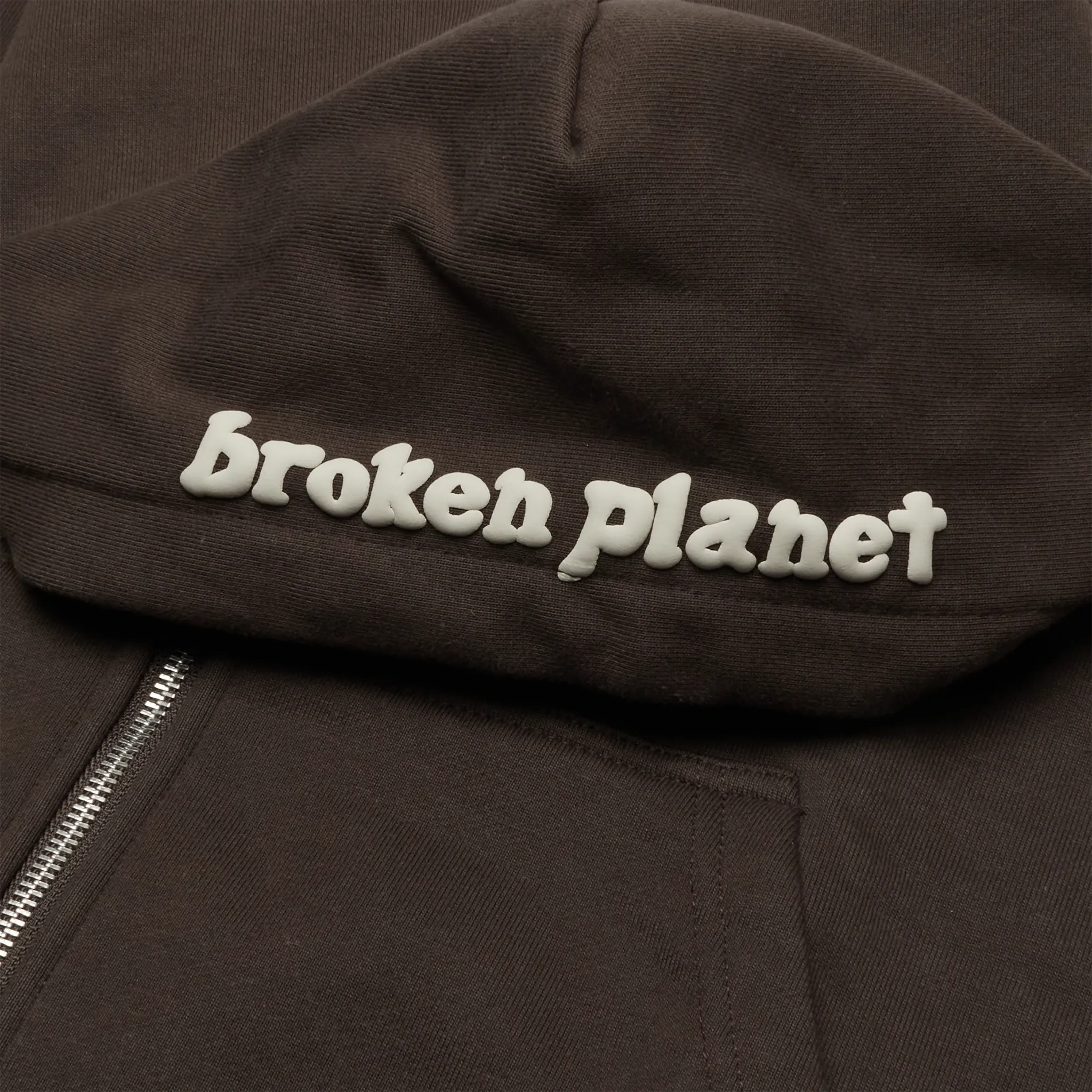 Broken Planet Outer Space Dark Brown Zip-Up Hoodie