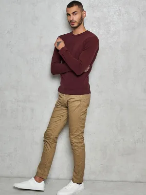 BURGUNDY LONG SLEEVED TEE