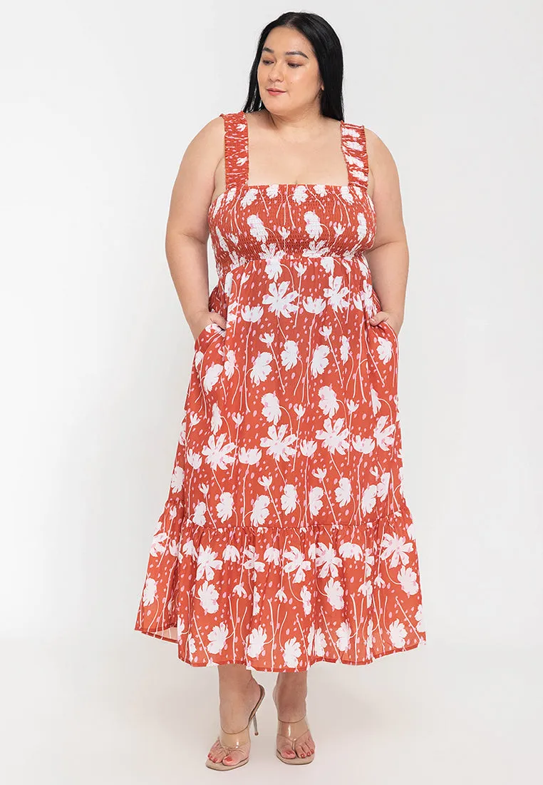 CALINA Sleeveless Smocked Dress