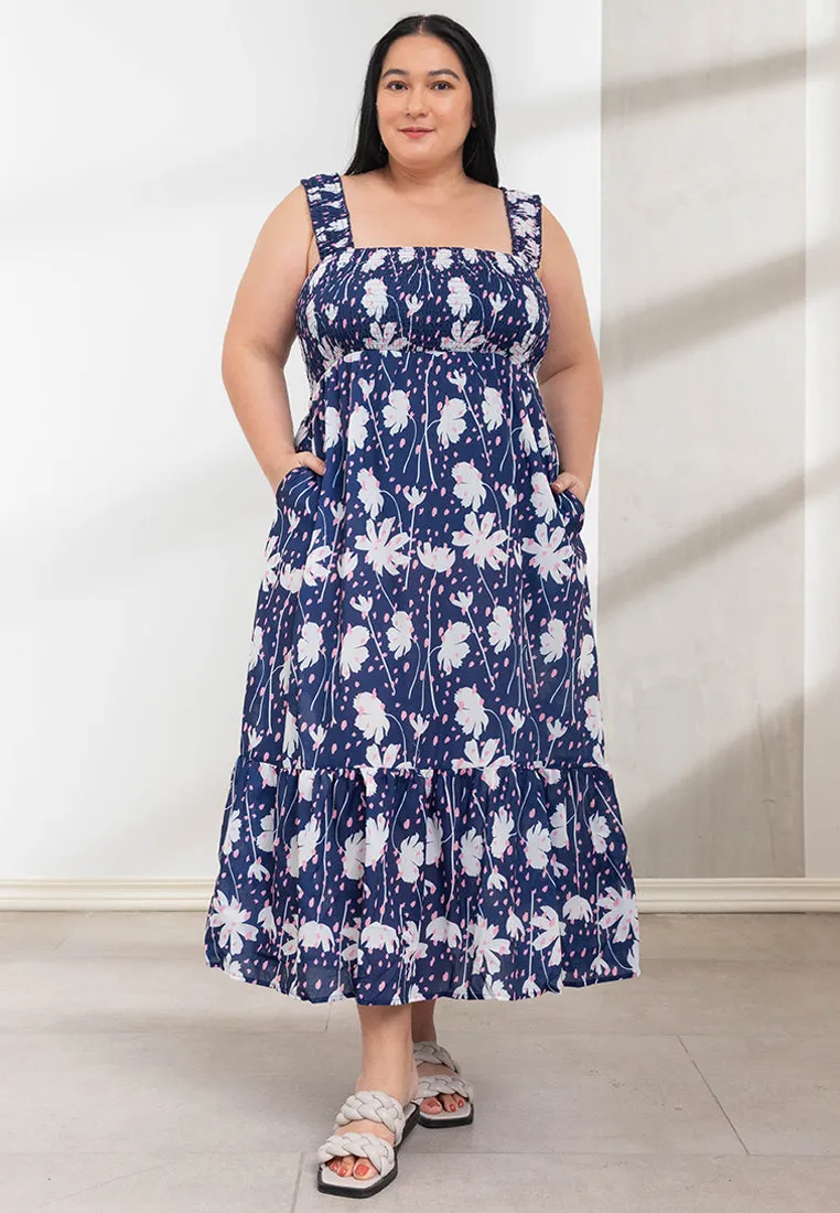 CALINA Sleeveless Smocked Dress