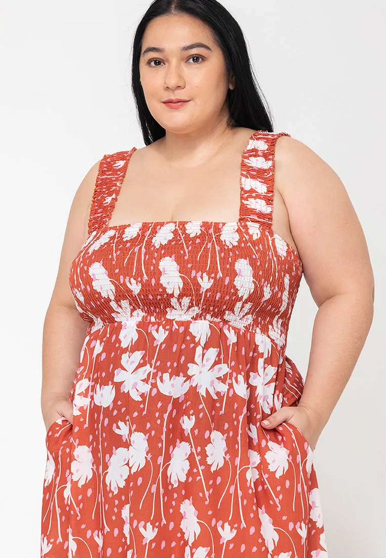 CALINA Sleeveless Smocked Dress
