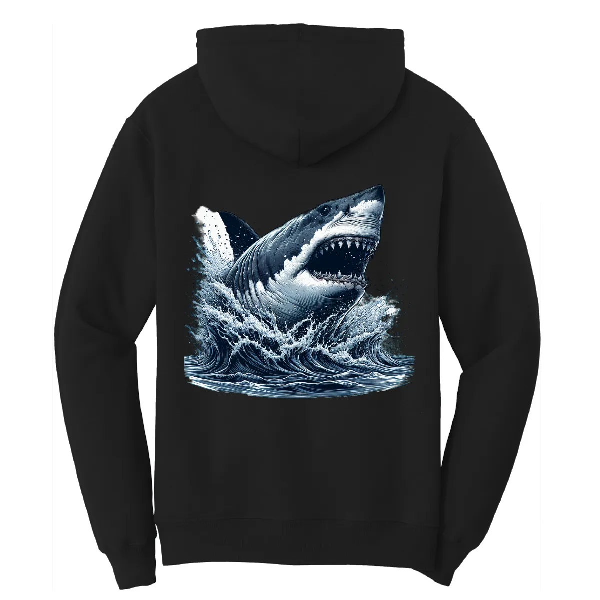 Cape Cod, MA Jaws Men's Cotton Hoodie
