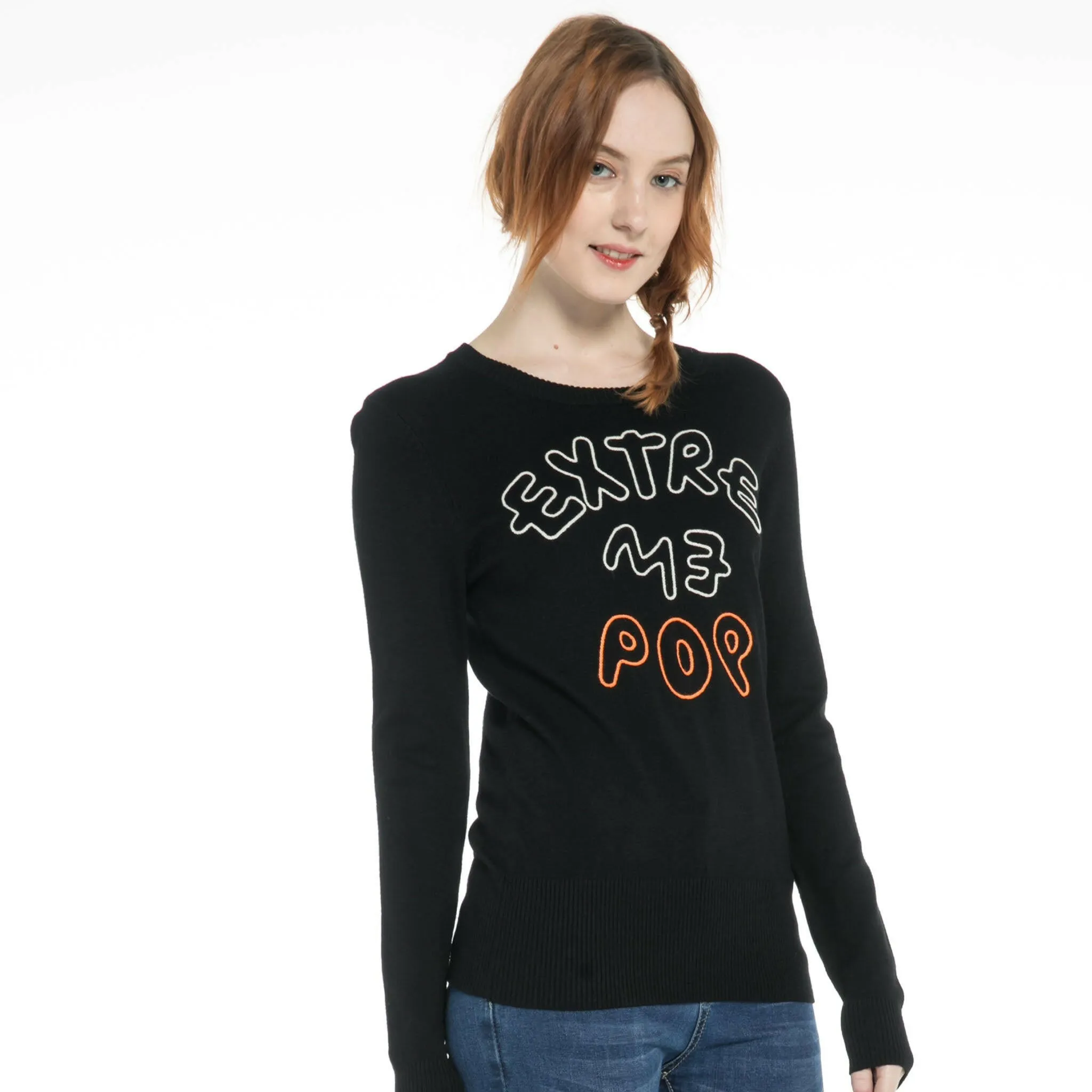 Chain Stitching Embroidery Sweater
