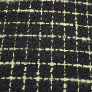 Checkered Wool Tweed Coating - Black/Green