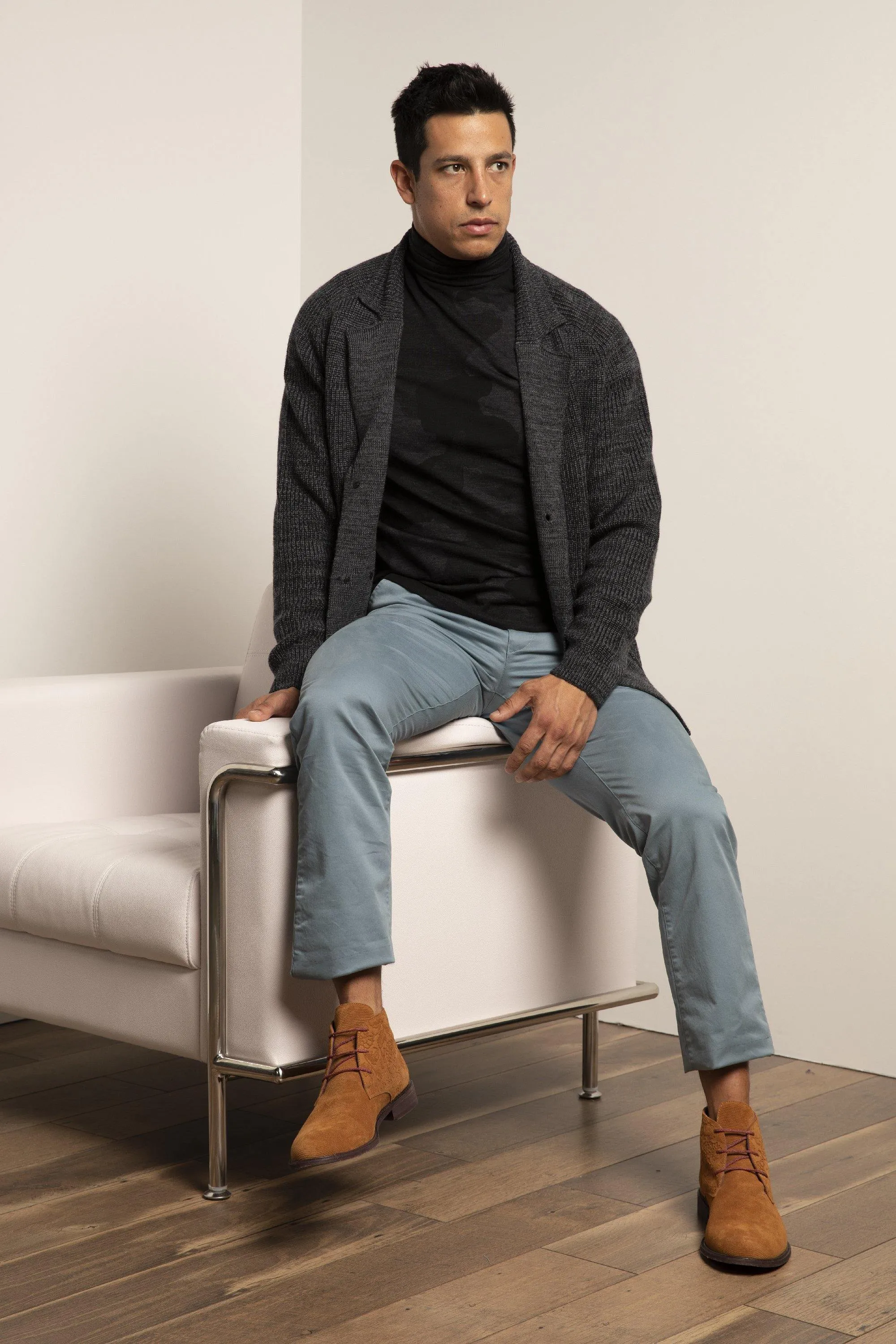 Christopher Xtrafine Charcoal Cardigan
