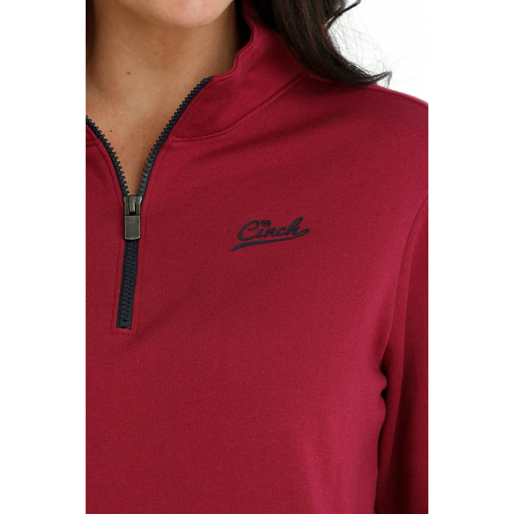 Cinch Ladies Burgundy Quarter Zip Pullover MAK7906001