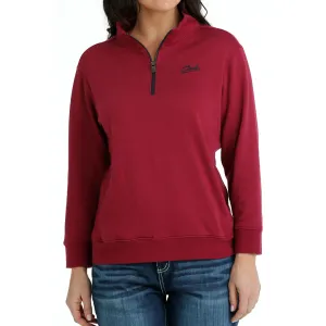 Cinch Ladies Burgundy Quarter Zip Pullover MAK7906001