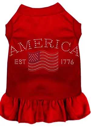 Classic America Rhinestone Dress Red Xs