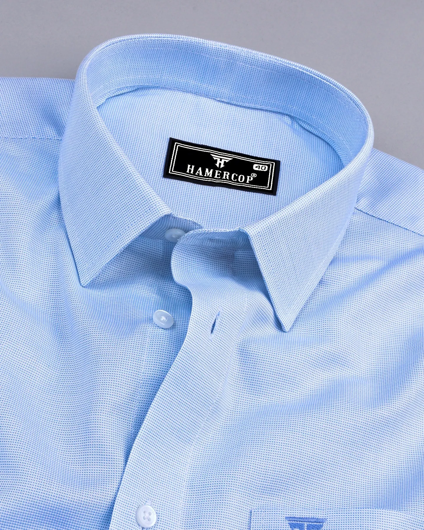 Divine SkyBlue Dobby Texture Premium Giza Cotton Shirt