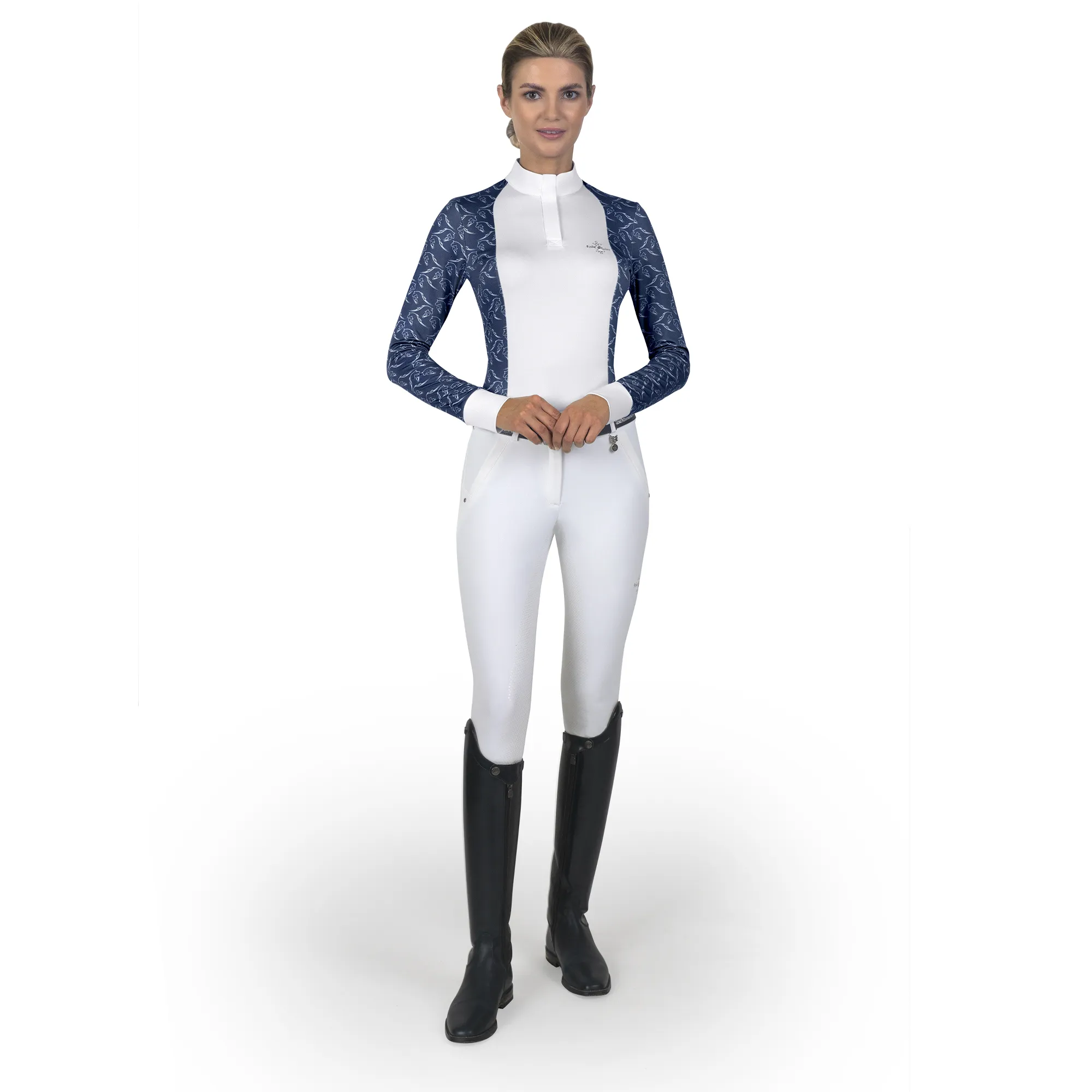 Fair Play Ladies Longsleeve Competition Shirt MINNA, Navy-White