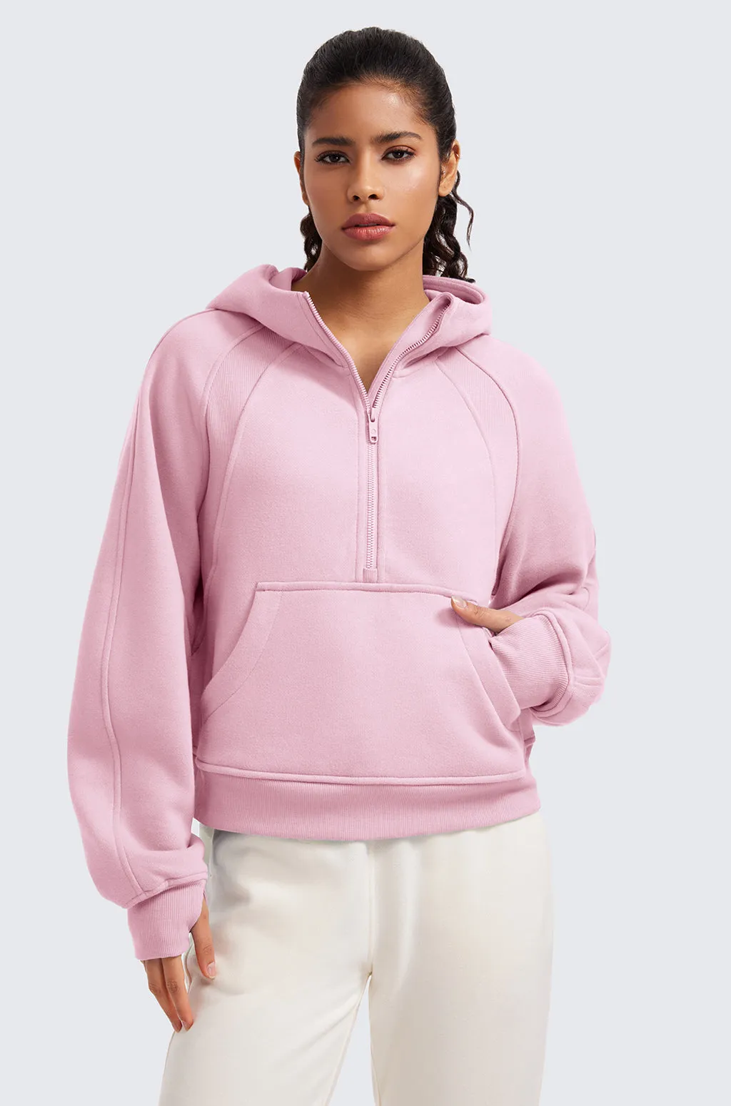 Fleece Lined Half Zip Hoodies
