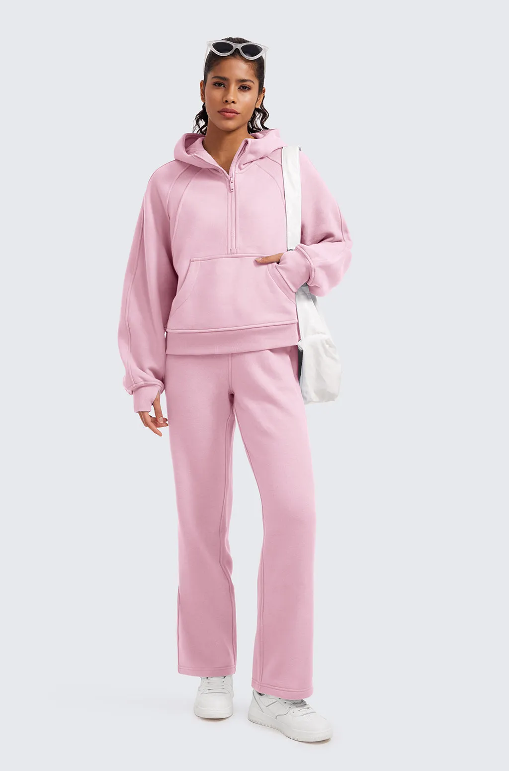 Fleece Lined Half Zip Hoodies