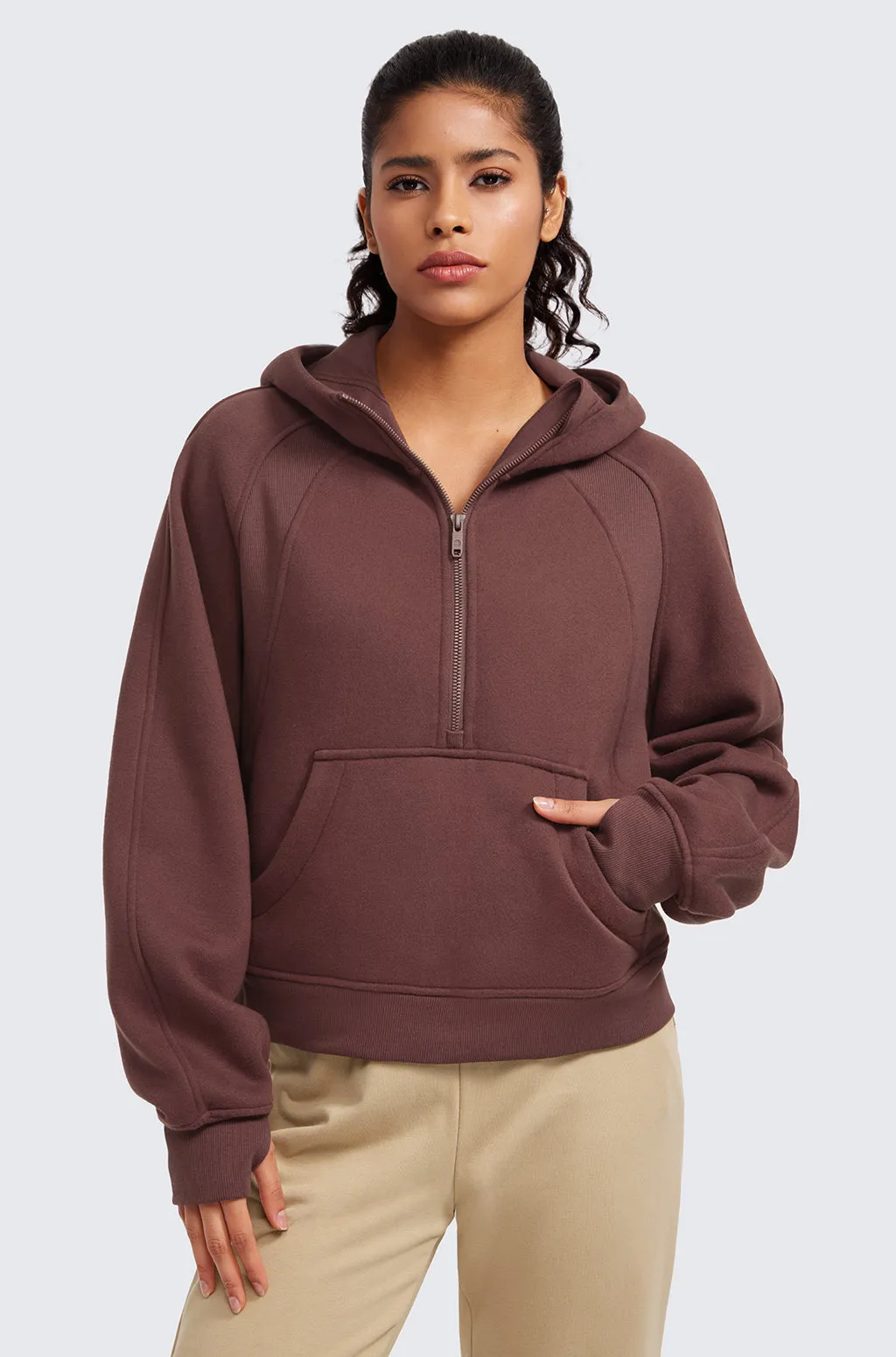 Fleece Lined Half Zip Hoodies
