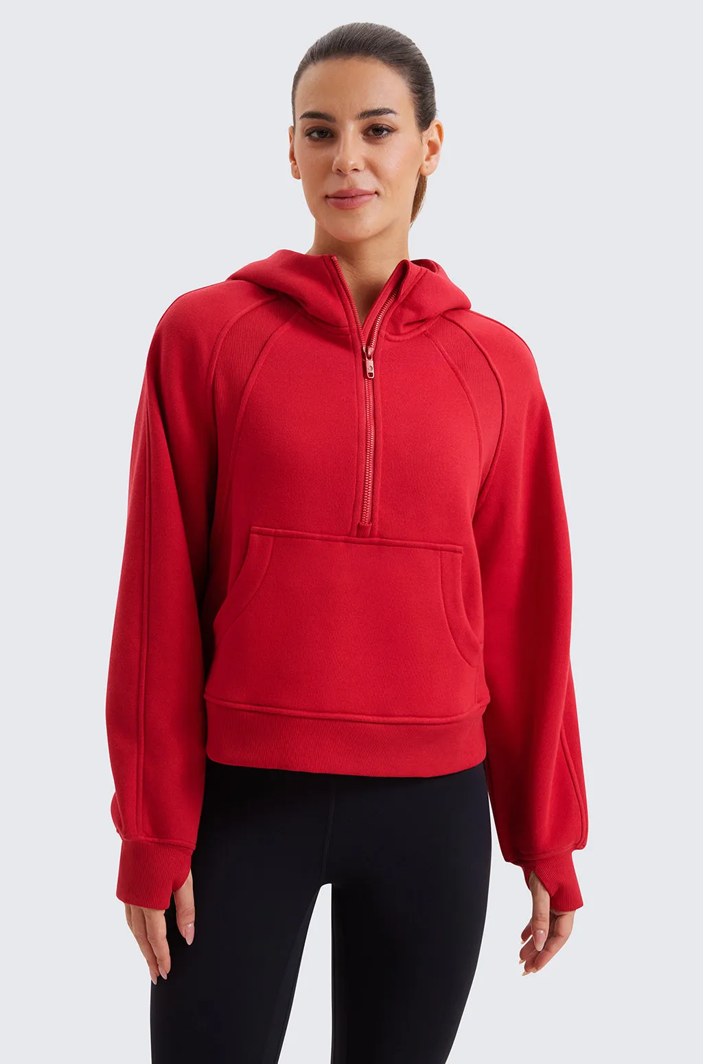 Fleece Lined Half Zip Hoodies