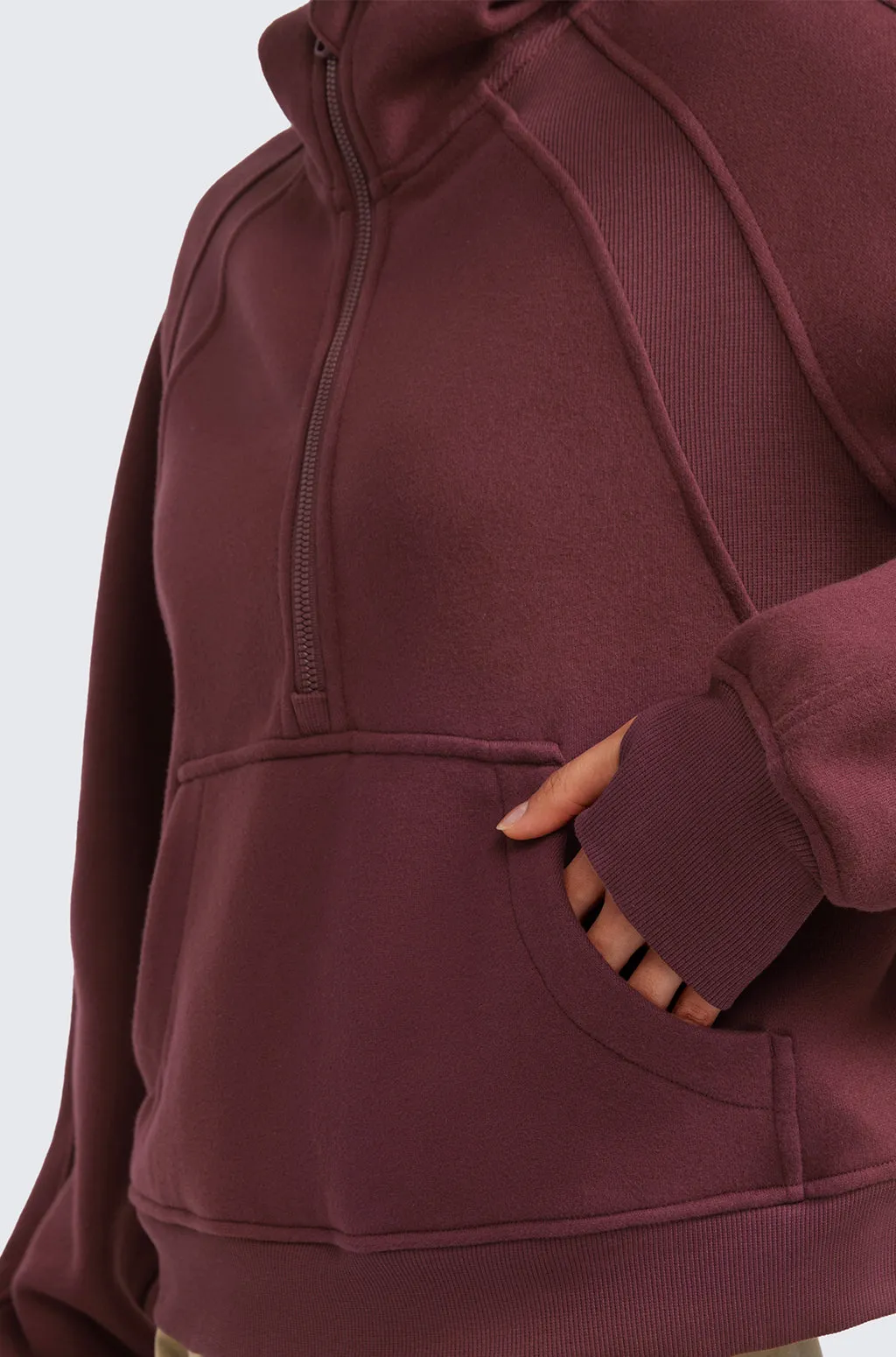 Fleece Lined Half Zip Hoodies