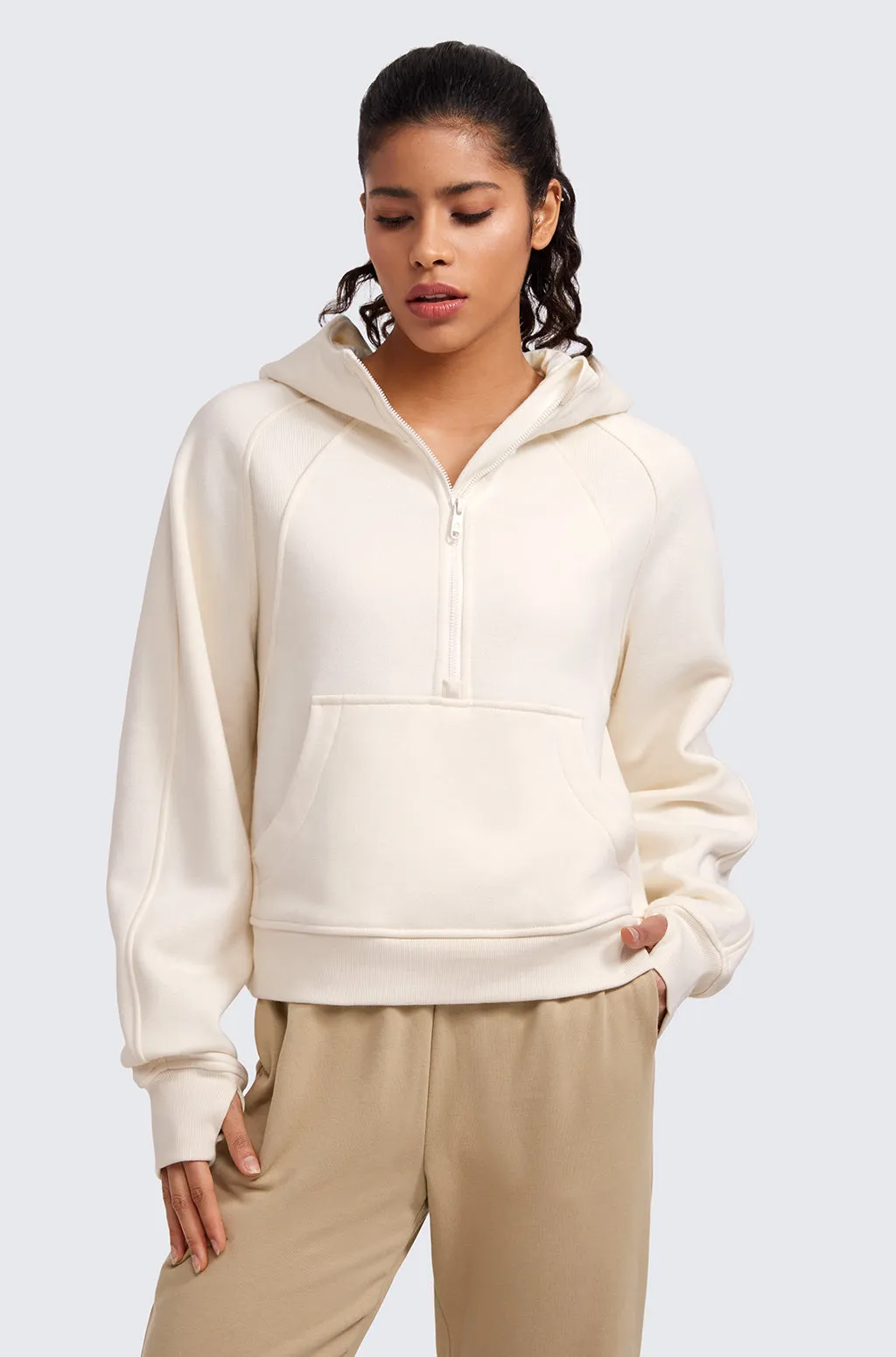 Fleece Lined Half Zip Hoodies