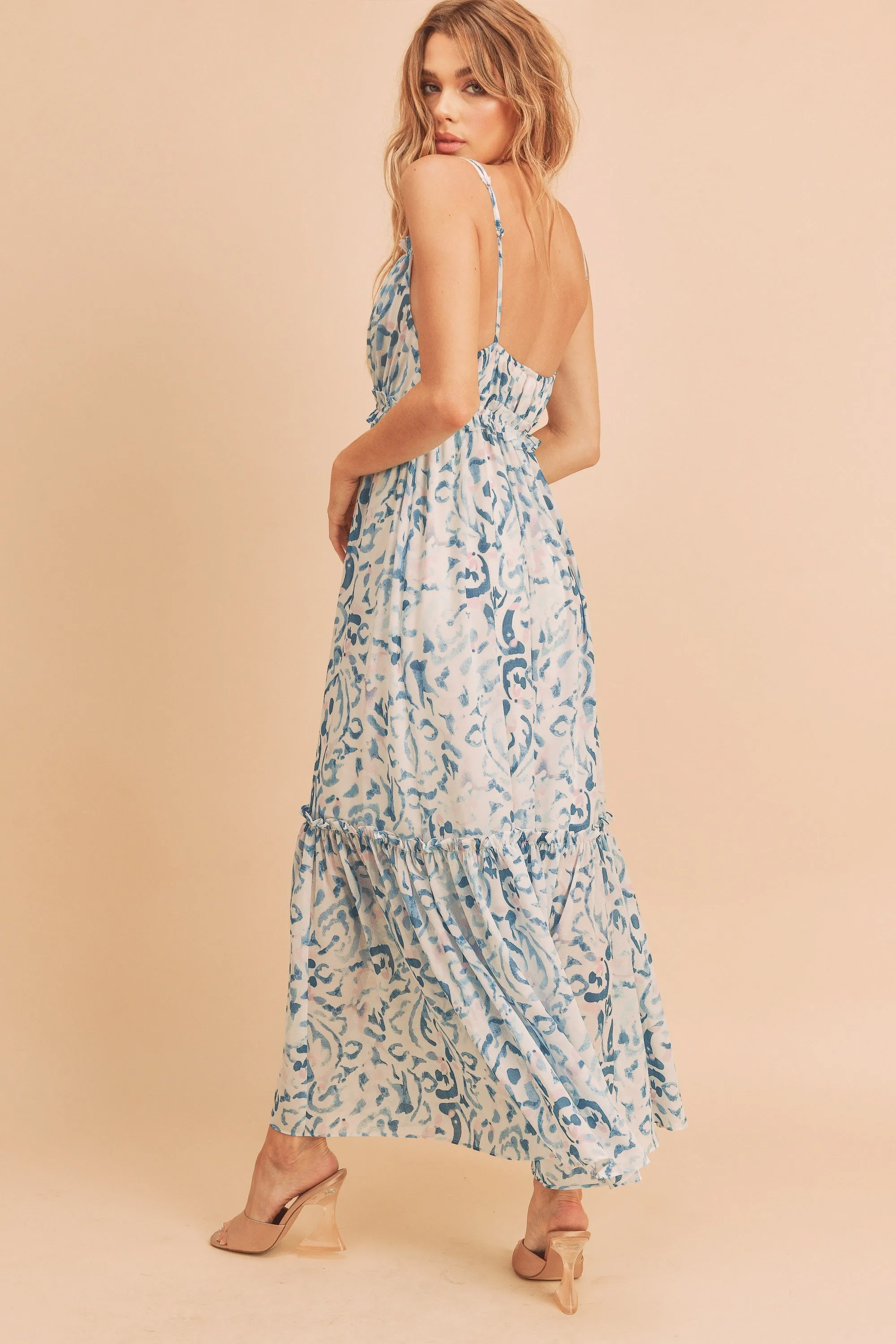 Floral Lined Midi Dress