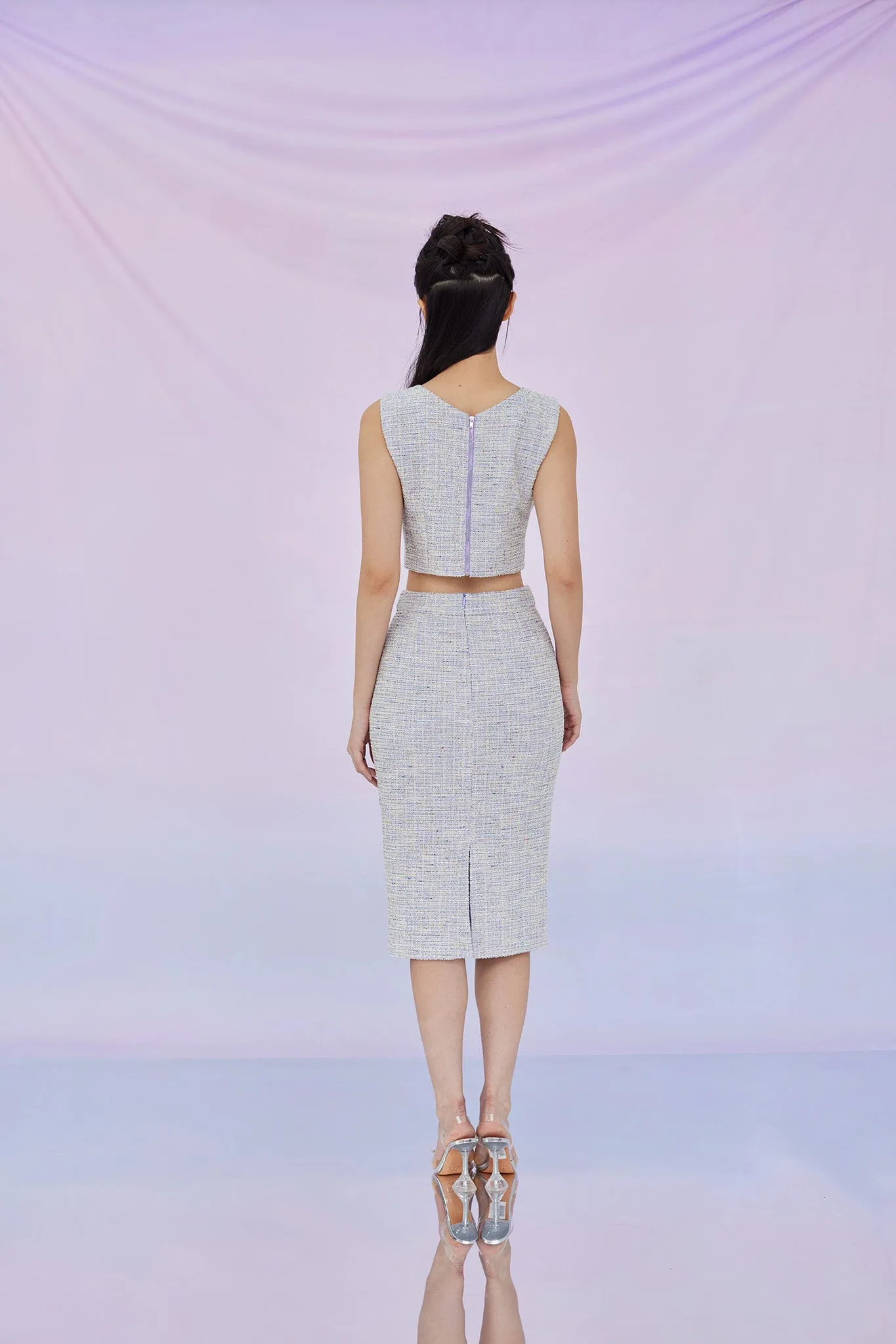 Ginevra Light Purple Tweed Top
