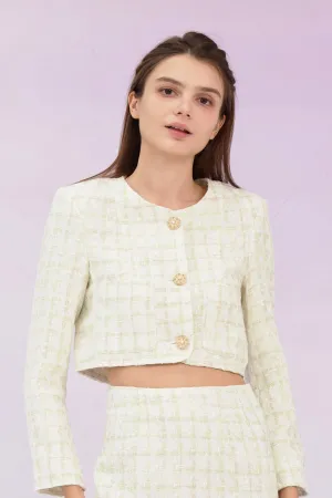 Gracielle Mint White Tweed Jacket