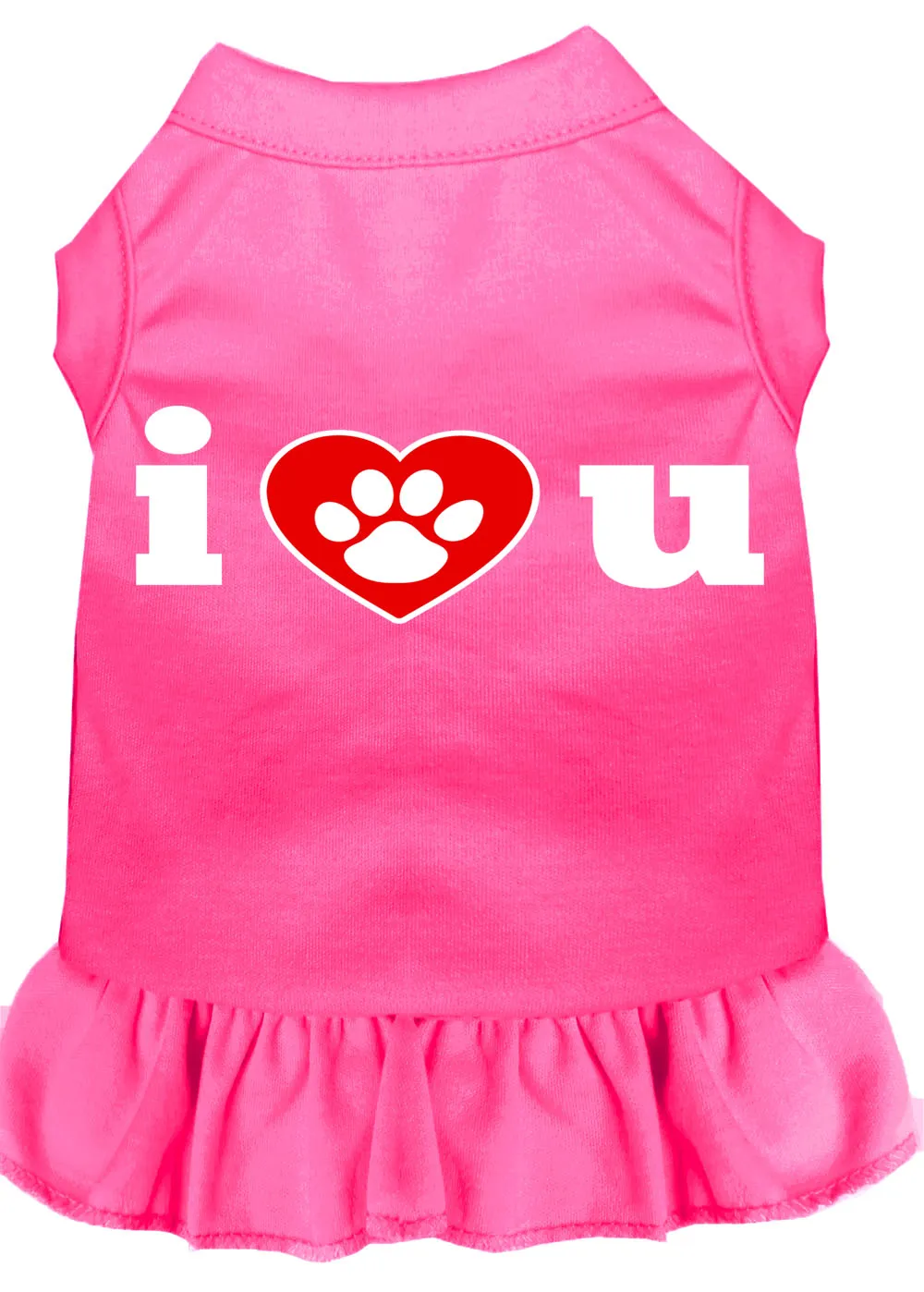 I Heart You Screen Print Dress Bright Pink Xxxl
