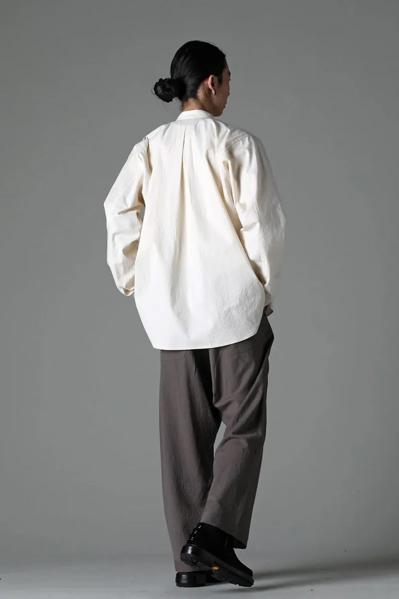 JOGGING TROUSERS Wool Cotton Linen Shirting   Warm Grey