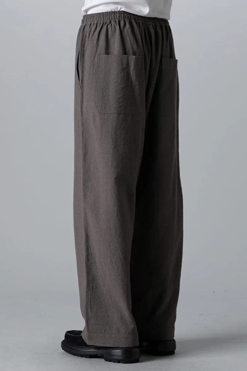 JOGGING TROUSERS Wool Cotton Linen Shirting   Warm Grey