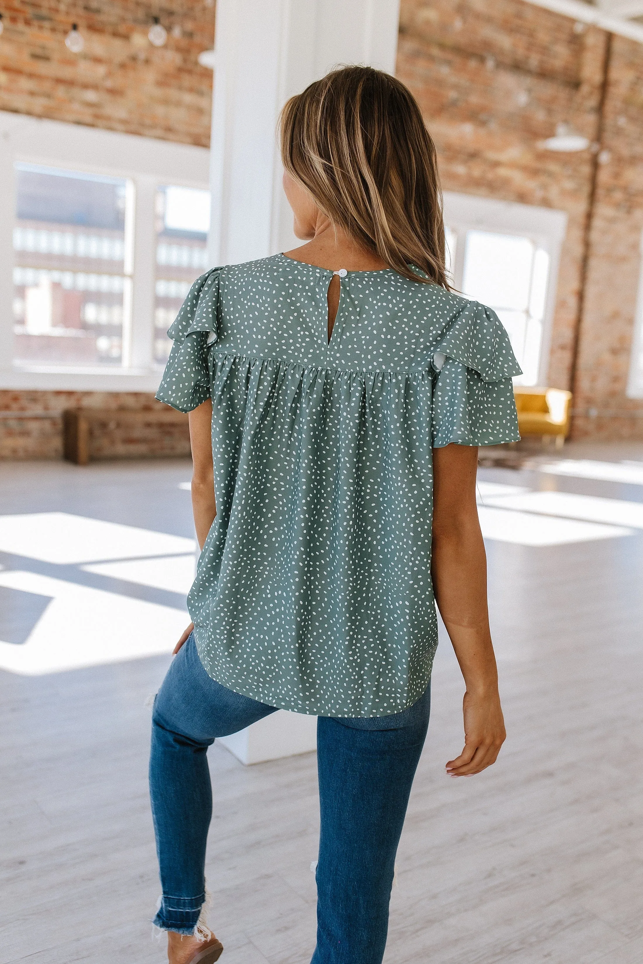 Laurel Pleated Ruffle Blouse | DROPSHIP