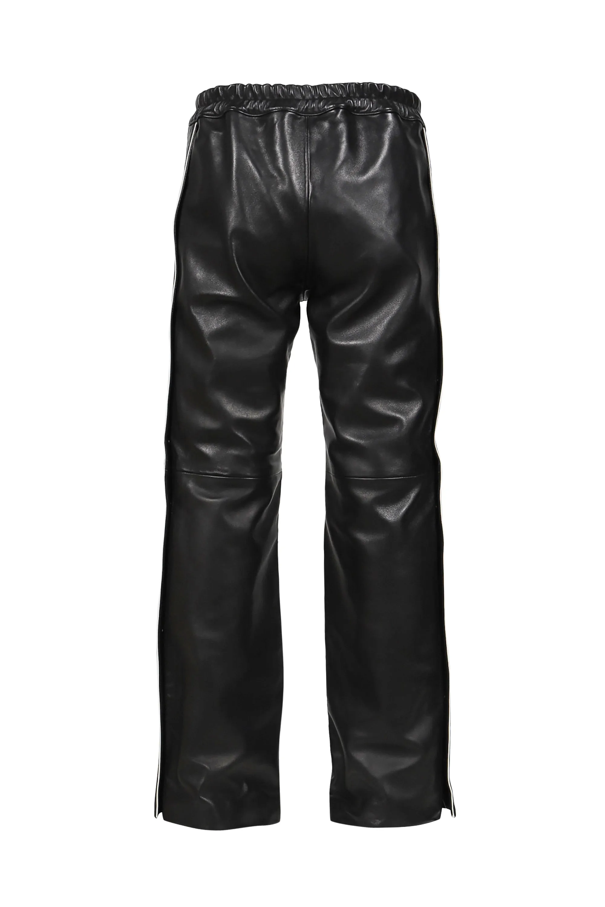 LEATHER WARM UP TROUSERS / BLK