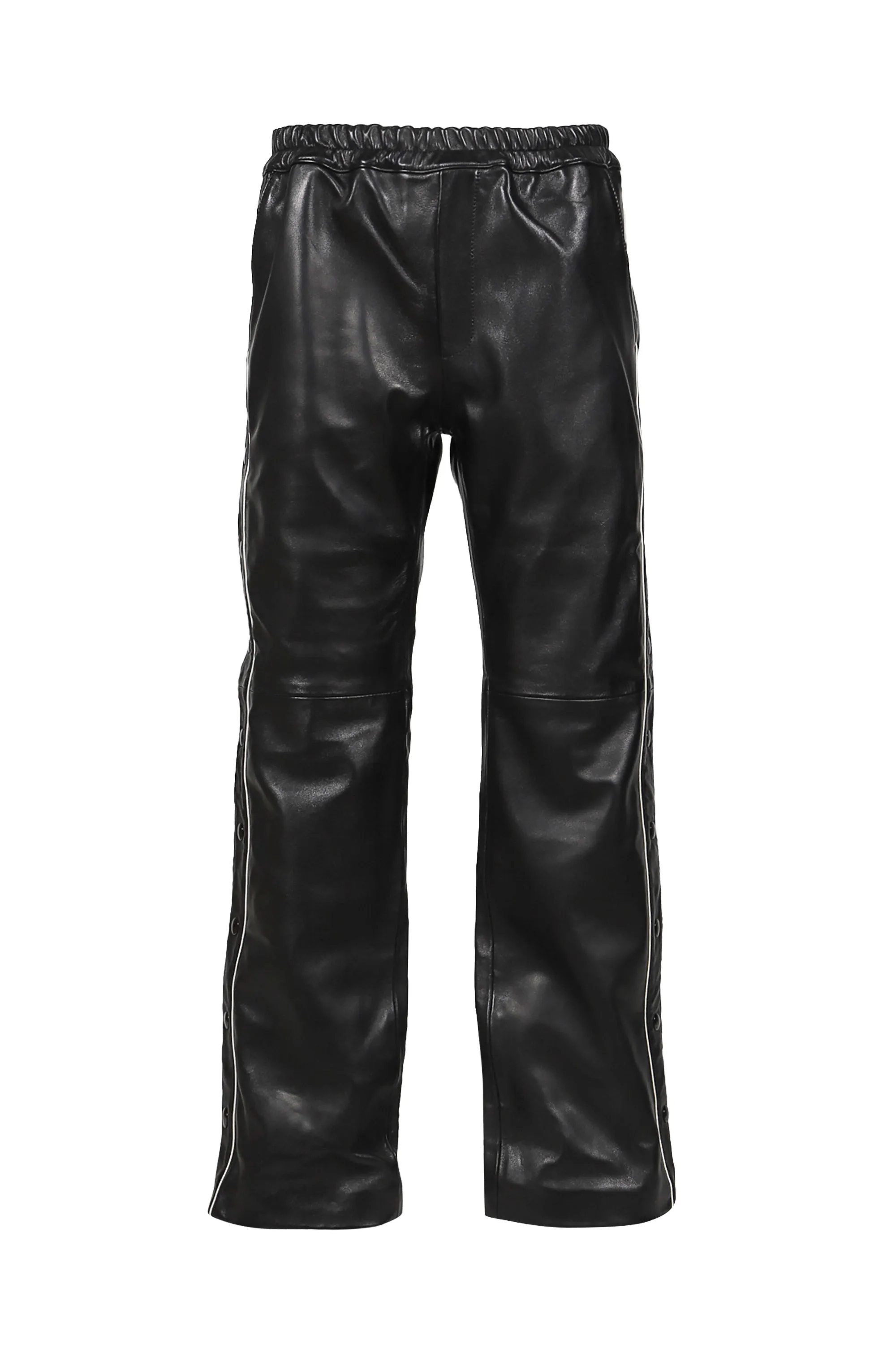 LEATHER WARM UP TROUSERS / BLK