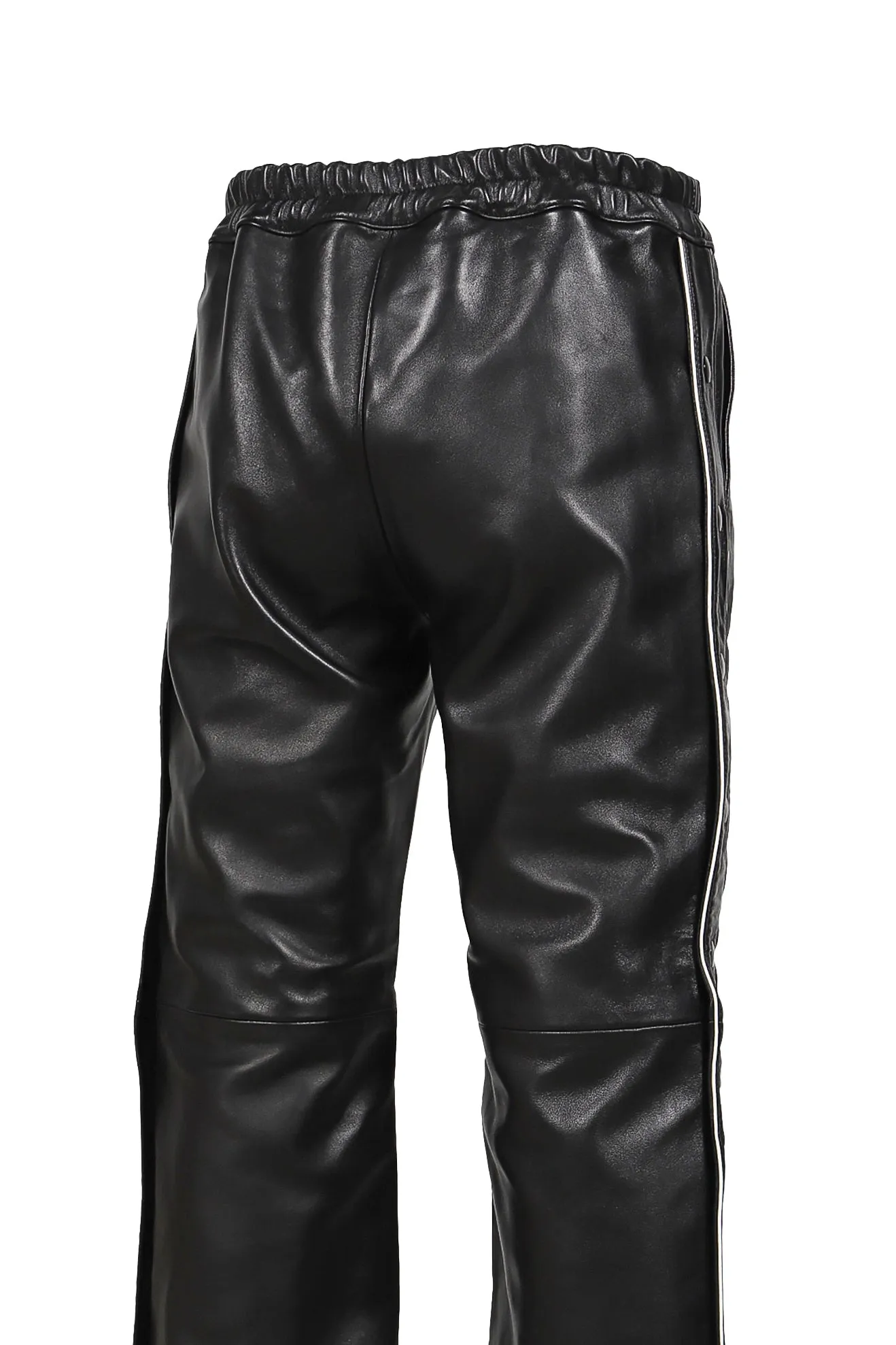 LEATHER WARM UP TROUSERS / BLK