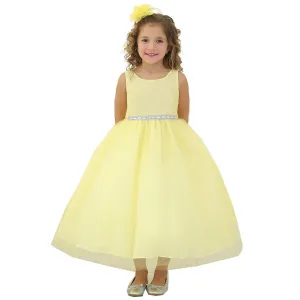 Little Girls Yellow Rhinestone Tulle Party Dress 2T-6
