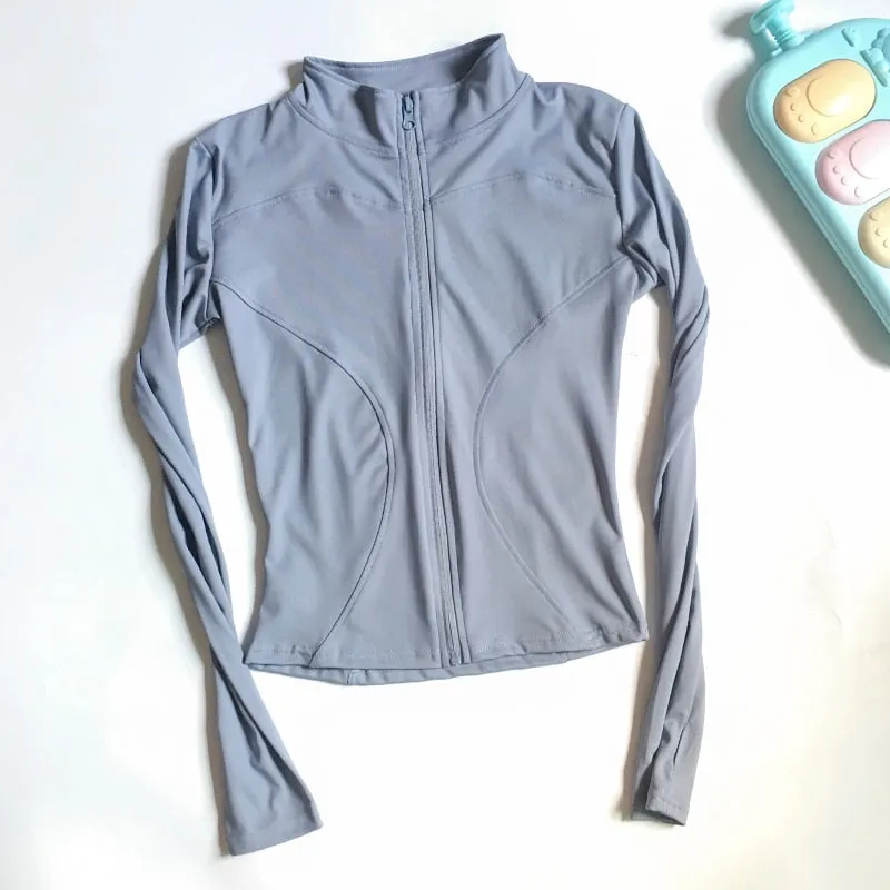 Long Sleeve Zip up Fitness Jacket