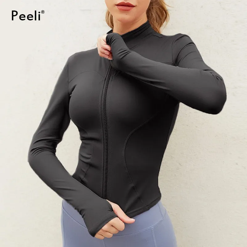 Long Sleeve Zip up Fitness Jacket
