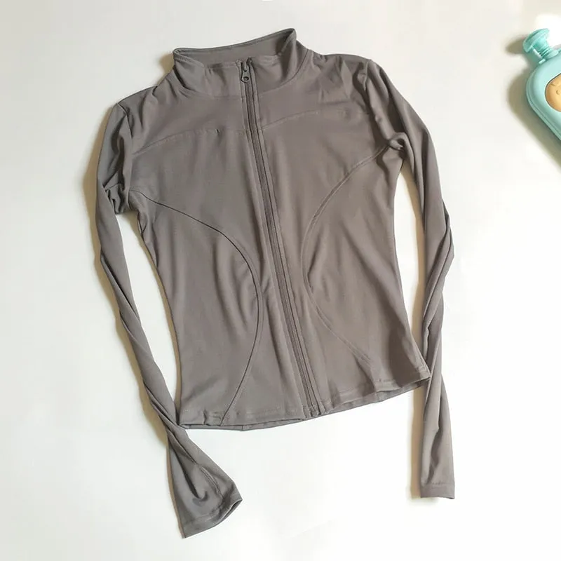 Long Sleeve Zip up Fitness Jacket