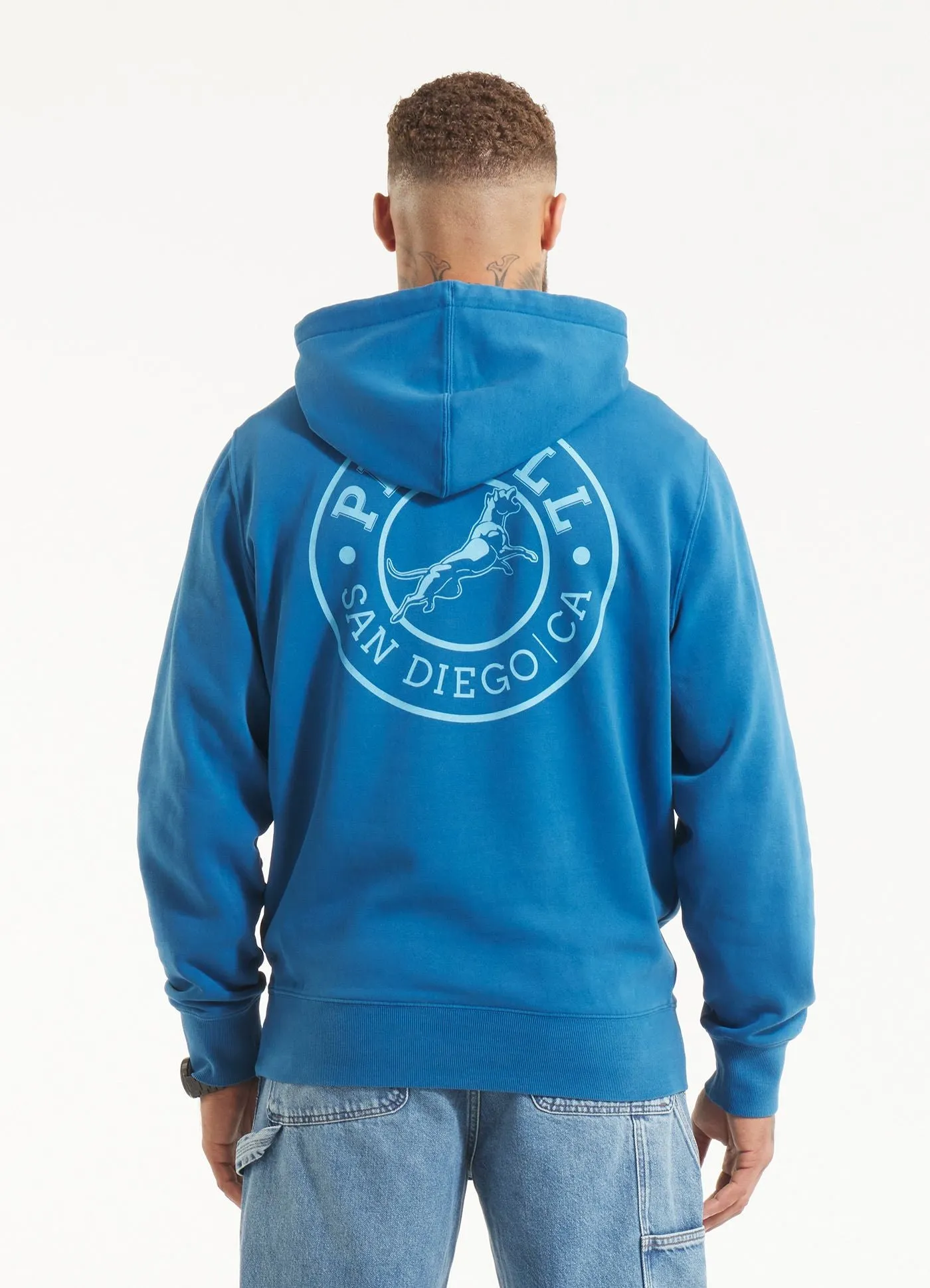 Men's Hoodie Washed VINTAGE BOXING - Shade blue