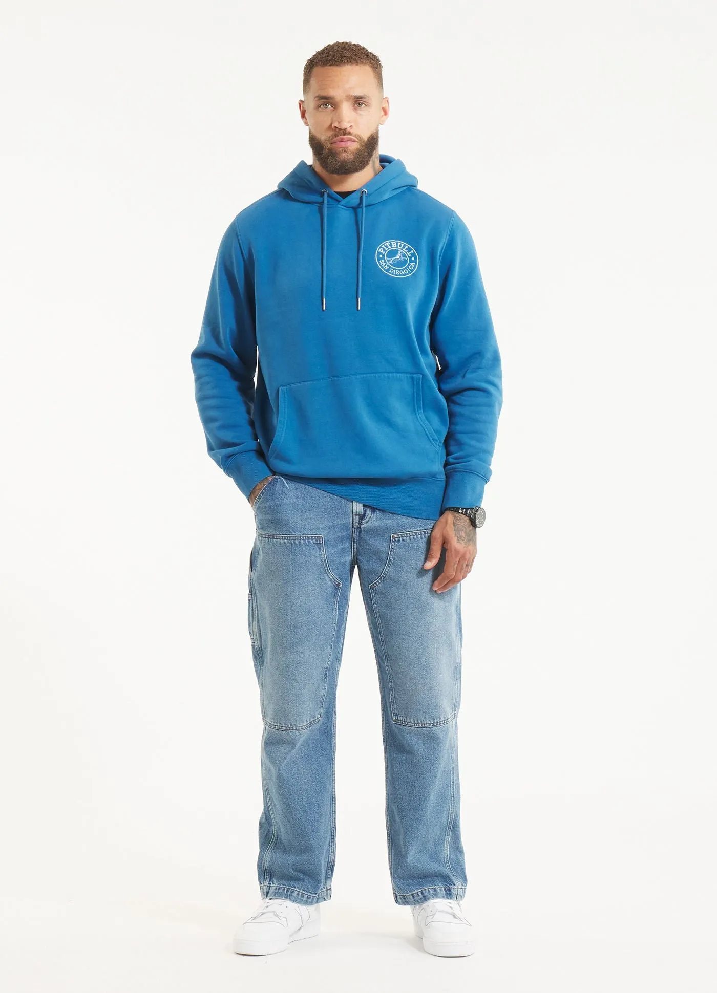 Men's Hoodie Washed VINTAGE BOXING - Shade blue