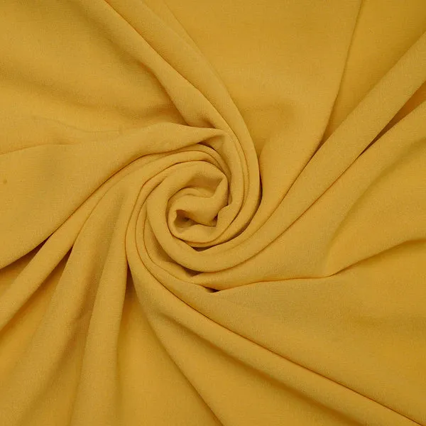Mustard Plain Polyester Georgette Fabric (Wholesale)