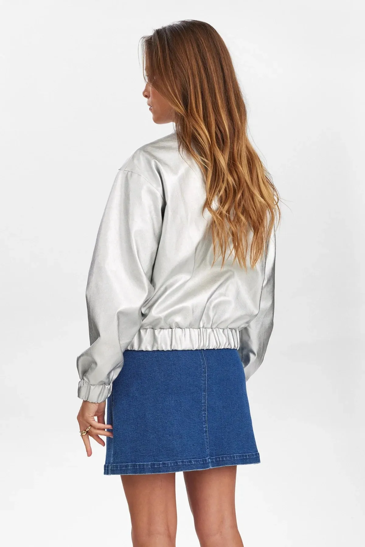 Numph Nuellanora Metallic Jacket in Silver
