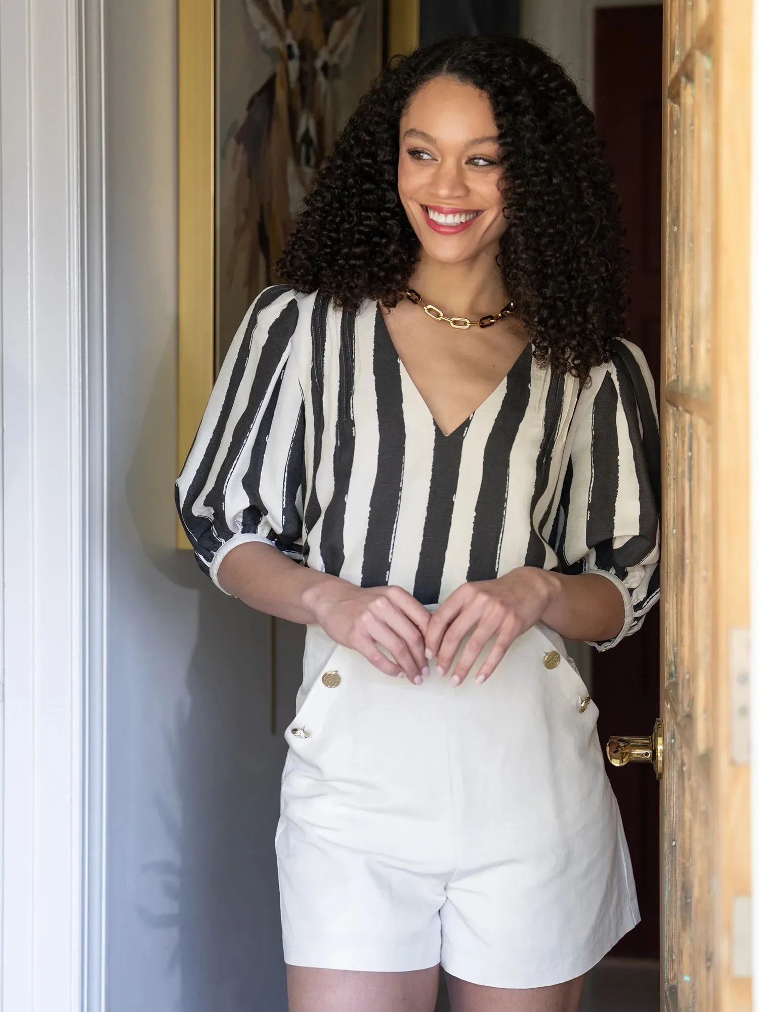 penny top stripe noir