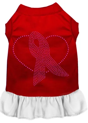 Pink Ribbon Rhinestone Dress Red With White Xxxl