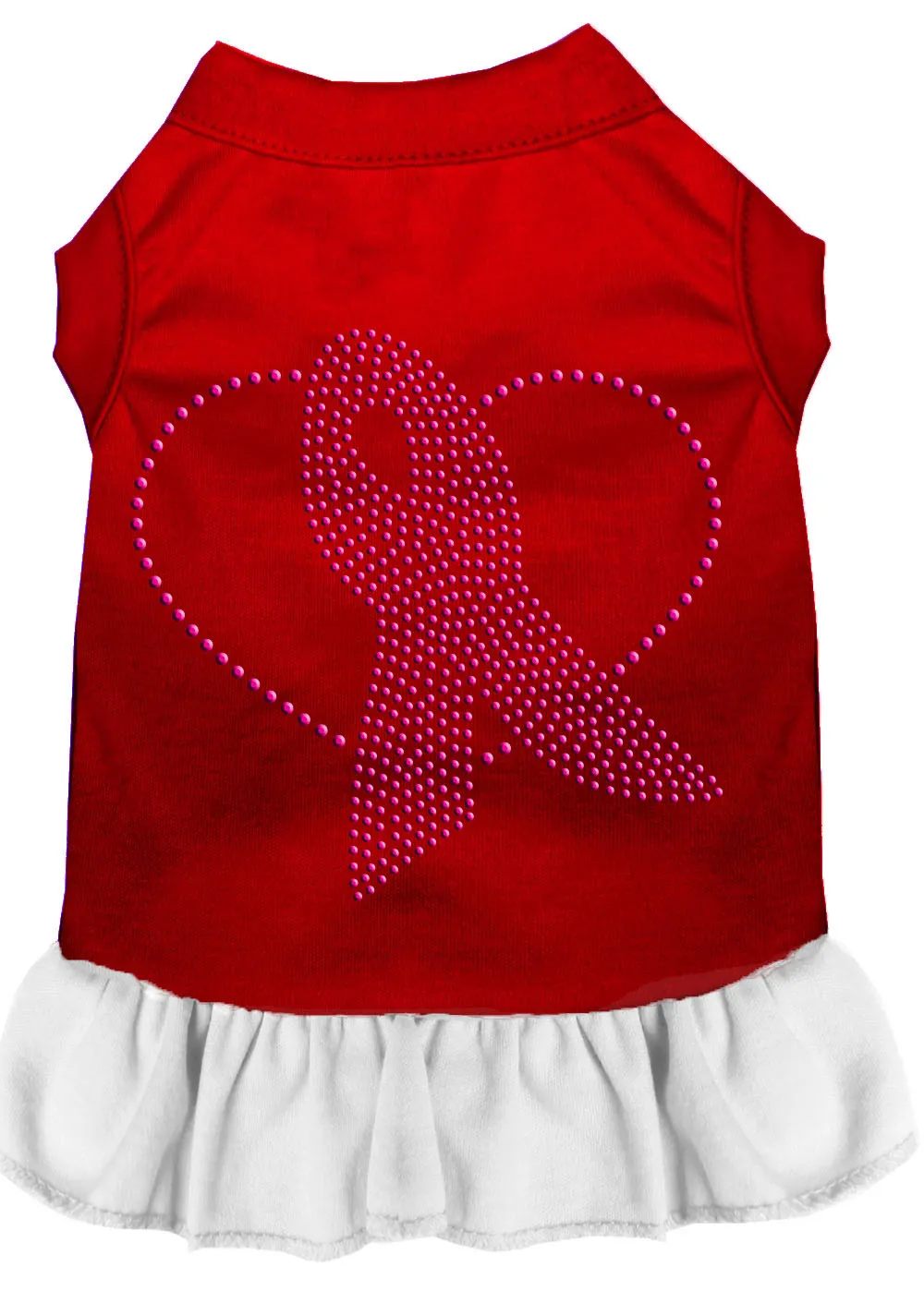 Pink Ribbon Rhinestone Dress Red With White Xxxl
