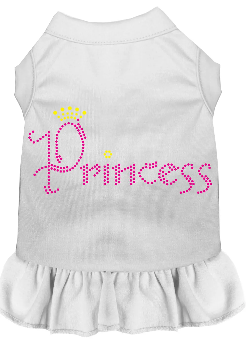 Princess Rhinestone Dress White Xl