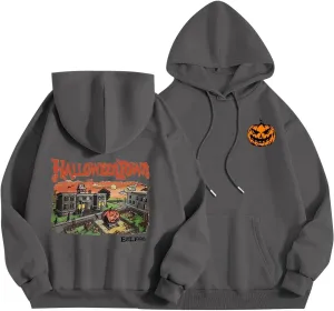 Pumpkin Farm Halloween Town Hoodies for Women Pumpkin Patch Sweatshirt Vintage Graphic Pullover Tops