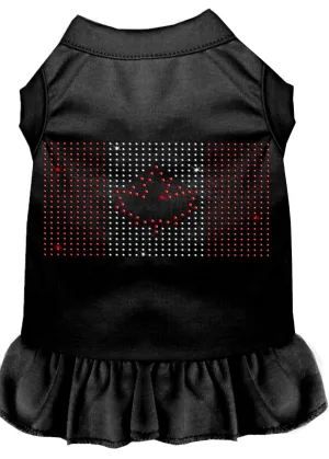 Rhinestone Canadian Flag Dress Black Xxxl