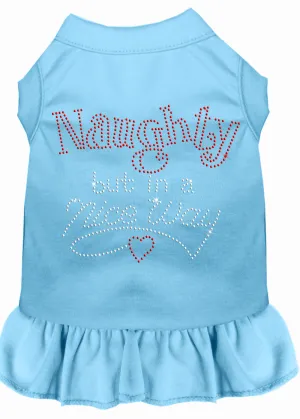 Rhinestone Naughty But In A Nice Way Dress Baby Blue Xxxl